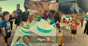 emotiva fiesta de cumpleaños a niño damnificado por incendios