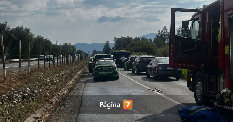 Encuentran cuerpo al interior de maleta en Ruta 78: tránsito suspendido en una pista por peritajes