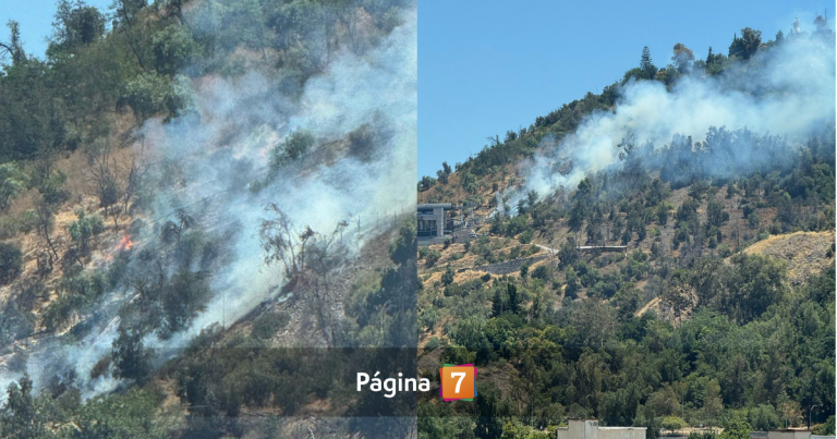 Registran voraz incendio en Cerro San Cristóbal: llamas se acercan a futura estación de teleférico
