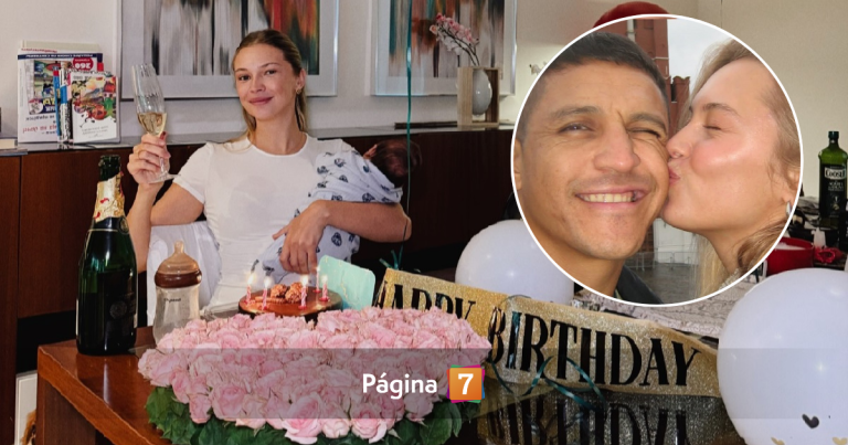 Con más de 150 rosas y dulce video con su bebé: así celebró su cumpleaños la novia de Alexis Sánchez