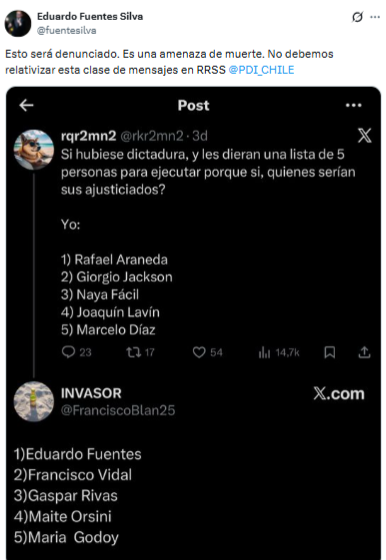 Eduardo Fuentes rompe el silencio tras amenaza de muerte recibida en redes sociales