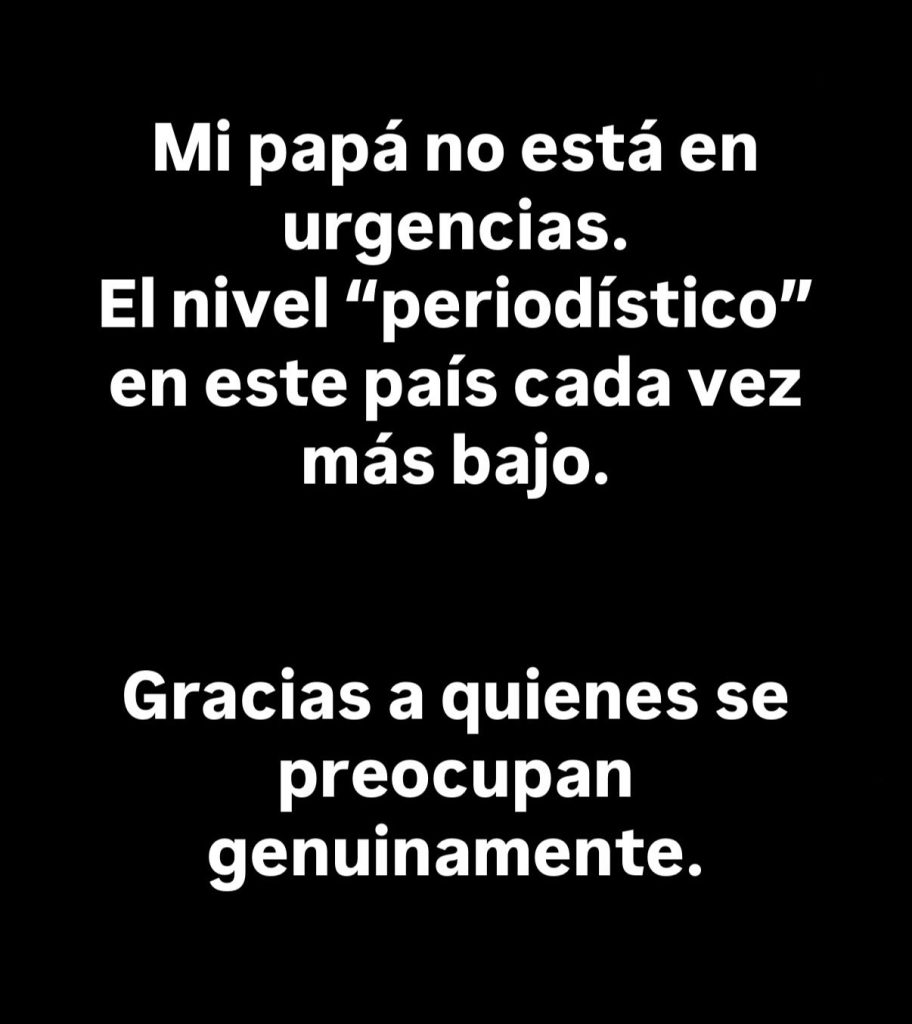 Hija de Américo desmintió que su padre esté internado en una clínica