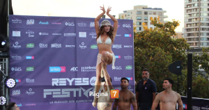 Así fue el piscinazo de Skarleth Labra, la reina del Festival de Viña del Mar 2026